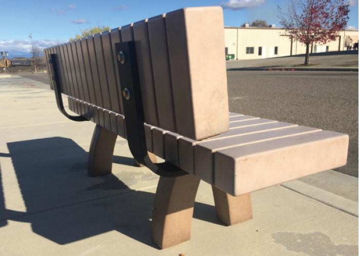 422 - Backed bench w/lines, 72
