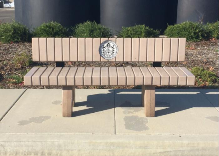 422 - Backed bench w/lines, 72